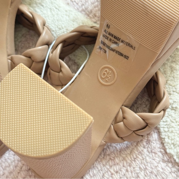 NWT TARGET A NEW DAY NUDE BRAIDED PLATFORM SANDAL HEELS STEVE MADDEN NORDSTROM - Picture 5 of 5